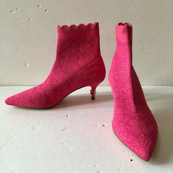 JEWEL BOOTIE COACH WOMEN'S SIZE 5.5 B KNIT UPPER PINK RUBBER OUTSOLE PULLON, - Picture 6 of 15